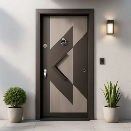 باب مصفح تركي بخباطة سيركل بسمك 11 سم رمادي