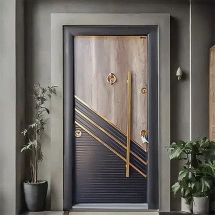 باب مصفح تركي بخباطة سيركل بسمك 11 سم أسود